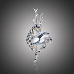 Vánoční brož Swarovski Elements Rudolf 1 - vánoční sob, Světle modrá