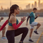 SPORT Kompresní návleky RASL-11016RD Červená vzor - Reebok červená vzor XL