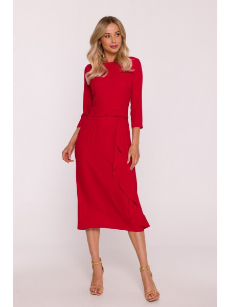 Šaty s volánkem S425 červené - Stylove S