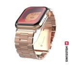 SWISSTEN Kovový řemínek pro APPLE WATCH 42-44 mm růžovo-zlatá (46000313)