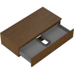 MEXEN/S - Rivel koupelnová skříňka pod umyvadlo 100 cm s deskou, 1 šuplík, reliéf , ořech 91A20-10023-1-BFC86
