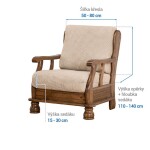 Super strečové potahy NIAGARA smetanová relaxační křeslo ( š. 70 - 90 cm)