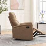 Relaxační křeslo, manuální ovládání, hnědá látka