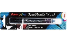 Pentel Dual Metallic Brush štětečkový popisovač - černý