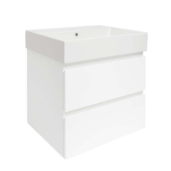 Koupelnová skříňka s keramickým umyvadlem SAT B-Way 59x50x45 cm bílý lesk BWAY260WU2BI BWAY260WU2BI