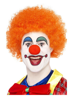 Oranžová afro paruka pro klauna