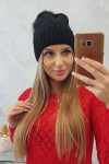 Dámská čepice s bambulí Judith K347 černá UNI