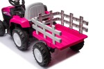 Mamido Dětský elektrický traktor s vlečkou Farm 24V 2x45W růžový