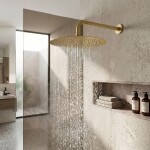 REA - Kulatá dešťová sprcha JS-P014BG 25cm Brush Gold REA-P8609