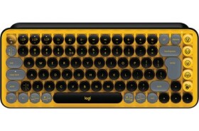 Logitech POP Keys žlutá / bezdrátová klávesnice / 2.4GHz / Bluetooth / US layout (920-010735)