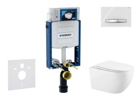 GEBERIT - Kombifix Set předstěnové instalace, klozetu Gaia a sedátka softclose, tlačítko Sigma50, chrom/alpská bílá SANI15CA3126