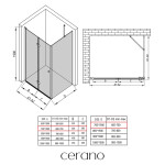CERANO - Sprchový kout Volpe L/P - 6 mm - chrom, transparentní sklo - 70x70x190 - zalamovací CER-427177