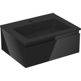 MEXEN/S - Orio koupelnová skříňka 60 cm s umyvadlem Otis, 1 šuplík, černá lesk/černá mat 91A10-06023-1-BF70-W18M71