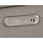 TV křeslo s elektrickým polohováním, držák telefonu, uložný box, zabudované ovládání, USB-A a USB-C, rotace do 240°, hou