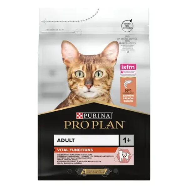 Purina Pro Plan Cat Vital Function Adult losos 3kg / Granule pro kočky / pro dospělé kočky (7613036508247)