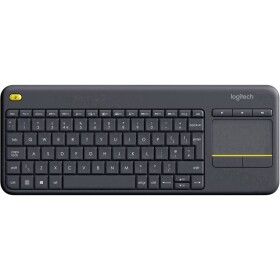 Logitech K400+ bezdrátový klávesnice česky černá integrovaný touchpad, tlačítka myši, tlačítka multimédií