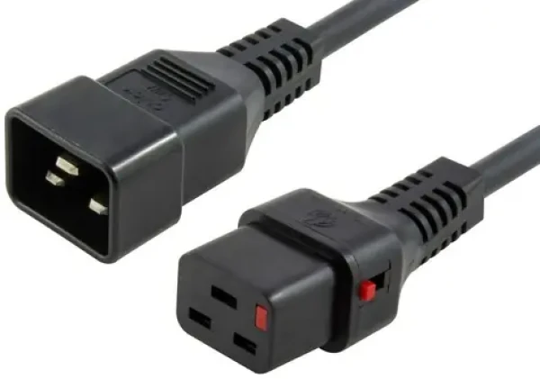 MicroConnect Prodlužovací kabel s IEC zámkem C19 - C20 2m černá (PC1285)