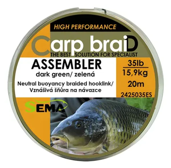 SEMA Pletená šňůra Assembler / 20 m / 35 lbs / 15,9 kg