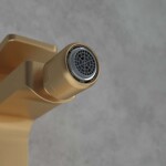 VILLEROY & BOCH - Architectura Square Bidetová baterie s výpustí, AquaSmart, kartáčované zlato TVB12500100076