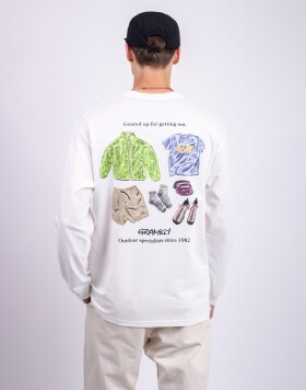 Tričko Gramicci Geared Up L/S Tee WHITE