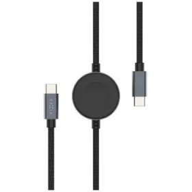 FIXED Opletený kabel Power Watch Cable s konektory USB-C/USB-C a Apple/Samsung Watch nabíječkou 1.5m PD 60W šedý (FIXDB-CCW-GR)