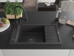 MEXEN/S - Elias granitový dřez s odkapávačem včetně baterie Duo, černá kropenatá 6511-76-671701-70-B