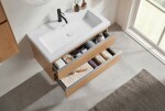 CERANO - Koupelnová skříňka Velora - dub medový, úchytka chrom + umyvadlo z lit. mramoru Ovo - bílá lesklá - 70,5x58x46,5 CER-980013