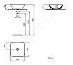 IDEAL STANDARD - Connect Air Umyvadlo na desku 400x400x130 mm, bílá E034701