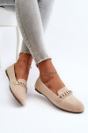 Lesklé dámské mokasíny s řetízkem béžové Aredilla 36