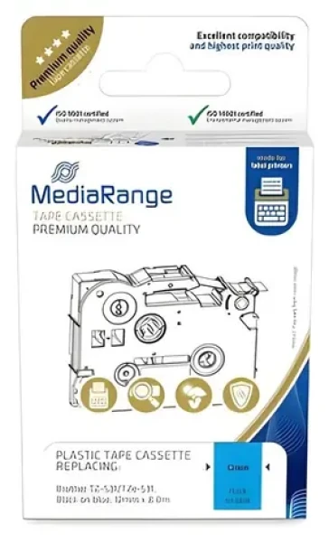 MediaRange kompatibilní páska s Brother TZ-531/TZe-531 / Páska do štítkovače / modrý podklad / černý tisk / 12 mm / 8 m (MRBTZ531)