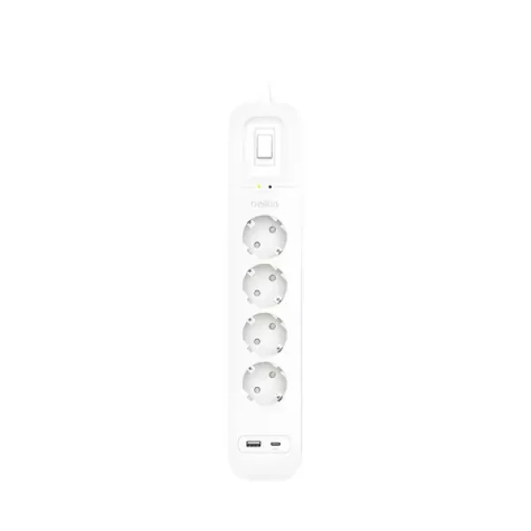 Belkin SRB001vf2MV2 / Přepěťová ochrana / 4 zásuvky / USB-A+C 18W / 525J / 2m kabel (SRB001VF2M-V2)