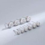 Elenys stříbrné rhodiované peckové náušnice s kubickou zirkonií Průměr kamene: Průměr: 4 mm