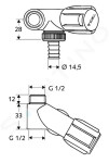 SCHELL - Comfort Vedlejší připojovací ventil, chrom 033090699