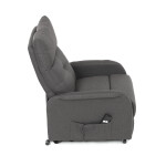 Křeslo polohovací, eletrické, šedá látka.