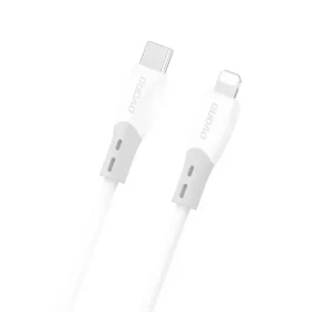 Dudao Datový kabel L25SX / USB-C / Lightning 30W / silikonové opletení / 2 m / bílá
