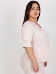 Světle růžová dámská halenka plus size ze sady.Velikost: 48