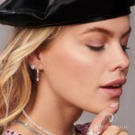 Royal Fashion stříbrné peckové náušnice GU-DR190437E-SILVER-MOONSTONE