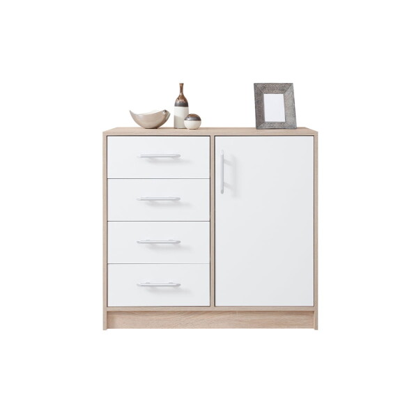 FRONTI Komoda SMART 90 dub sonoma + bílý lux