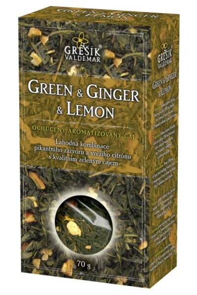 Zázvor, citron Zelený čaj Grešík 70g