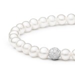 Perlový náramek se zirkony Rosie - sladkovodní perla, Ag 925/1000, 19 cm Bílá