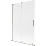 MEXEN/S - Velar L dvoukřídlá posuvná vanová zástěna 120 x 150, dekor, nikl kartáčovaný 896-120-003-31-97