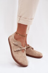 Kožené semišové polobotky Barefoot Dámské s pásky Zazoo N1271 béžové 38