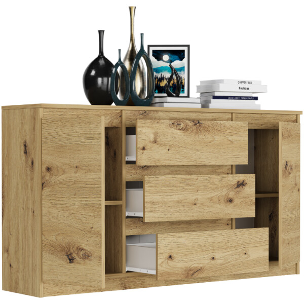 DumDekorace Prostorná komoda R-140-S3 - různé barevné varianty artisan