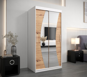 Šatní skříň Abi W0 Barva korpusu: Bílá, Rozměry: 100 cm, Dveře: Dub artisan