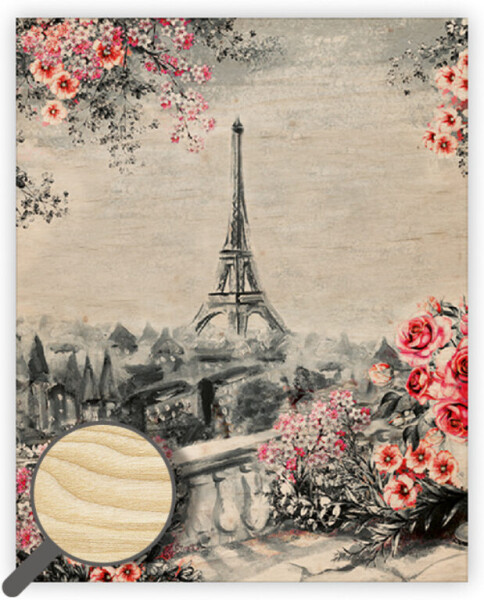 Obraz dřevěný: Eiffel Tower II., 240x300