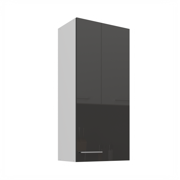 Horní skříňka Lara 50 G-108 1F Barva korpusu: Bílá, Barva dvířek: Šedý lesk