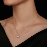 Stříbrný dvojitý náhrdelník Cristy 1 ct MOISSANITE + CERTIFIKÁT, Stříbrná 40 cm + 5 cm (prodloužení) certifikát GRA, hadřík na čištění stříbra, dárková krabička