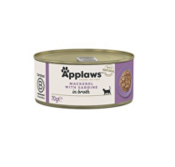 Applaws Cat konzerva Adult Broth makrela se sard.70g