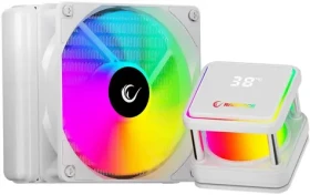 Rampage Infinite V120 bílá / AIO vodní chladič CPU / 120 mm / ARGB / Ukazatel teploty (INFINITEV120-WHITE)