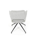 Židle jídelní, krémová látka, noha černý kov, otočný mechanismus 360°